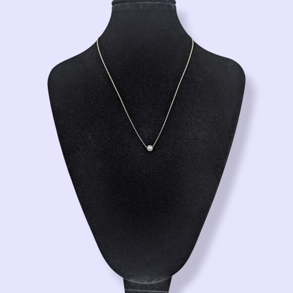 V. Dainty Sterling Silver Chain Pendant Necklace - Picture 2 of 6